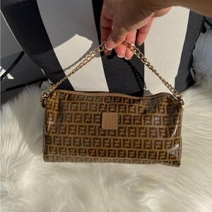 Vintage Fendi Zucchino Vinyl Mamma Baguette shoulder bag